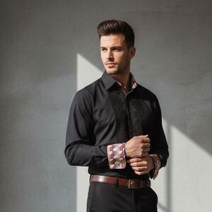 Sophisticated Black Dress Shirt for Men